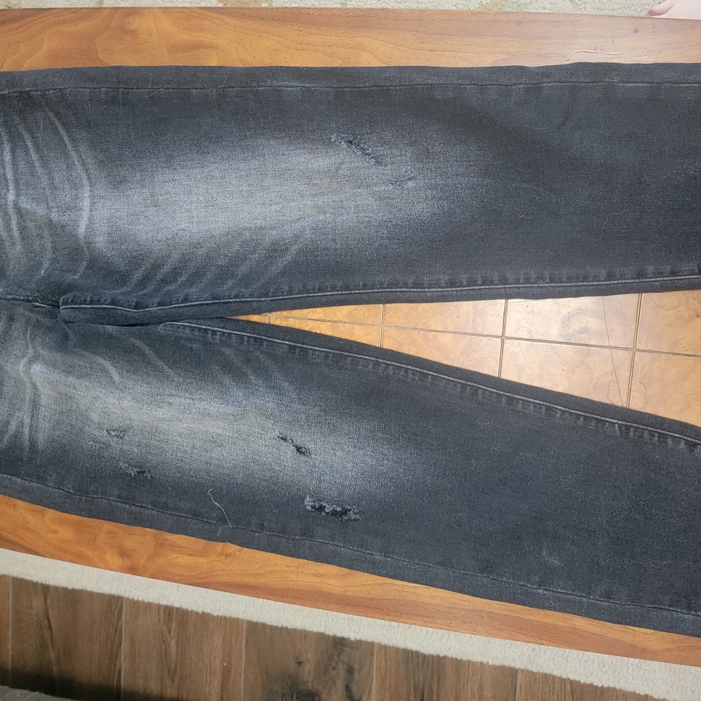 Black Skinny Jeans with Natural Distressing